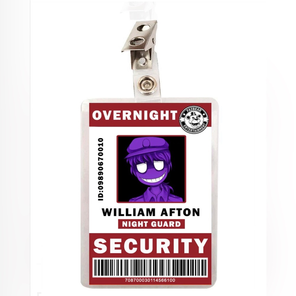 FNAF Five Nights at Freddy's William Afton Security ID Badge